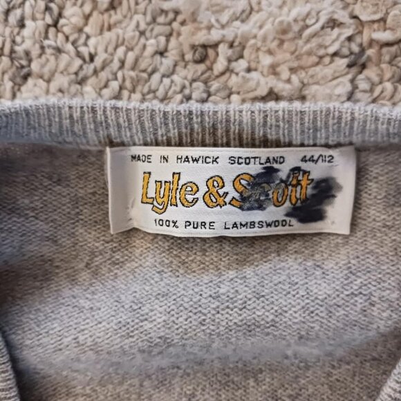 Lyle and Scott 100% Lambs Wool Argyle Patterned Sweater 44/112 Mens Medium - Picture 2 of 3